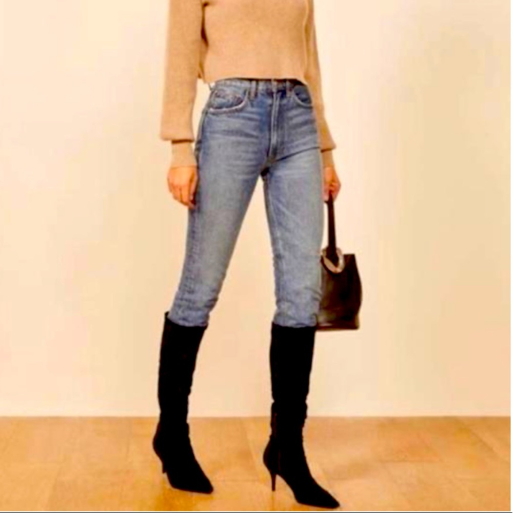 Reformation suede heeled boots